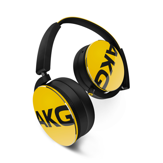Y50 - Yellow - On-ear headphones with AKG-quality sound, smart styling, snug fit and detachable cable with in-line remote/mic - Hero