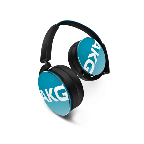 Y50 - Blue - On-ear headphones with AKG-quality sound, smart styling, snug fit and detachable cable with in-line remote/mic - Hero